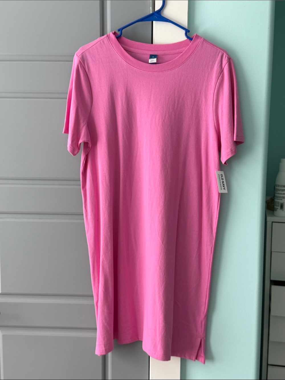Old Navy Bright Pink Short Sleeve Tee Dress